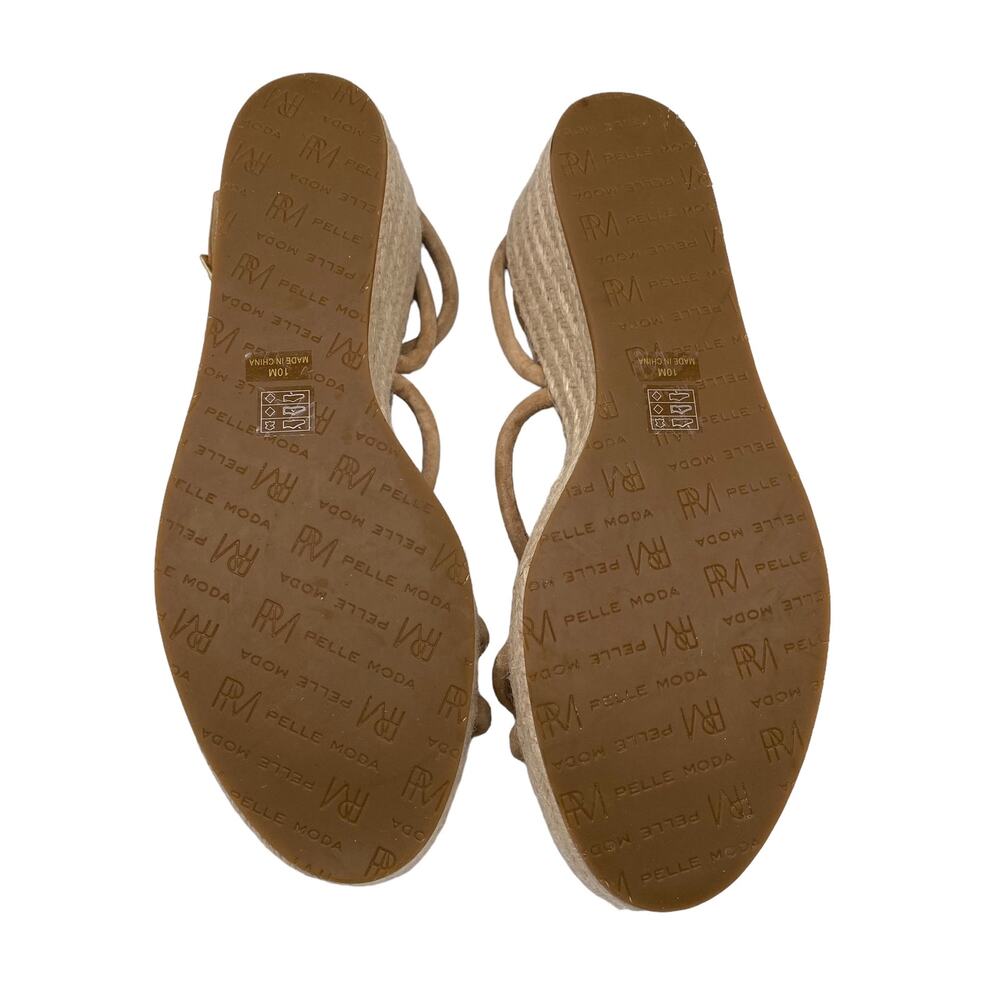 New Pelle Moda Kylle Latte Women's Open Toe Strappy Espadrille Wedge Sandal 10M - Picture 7 of 7